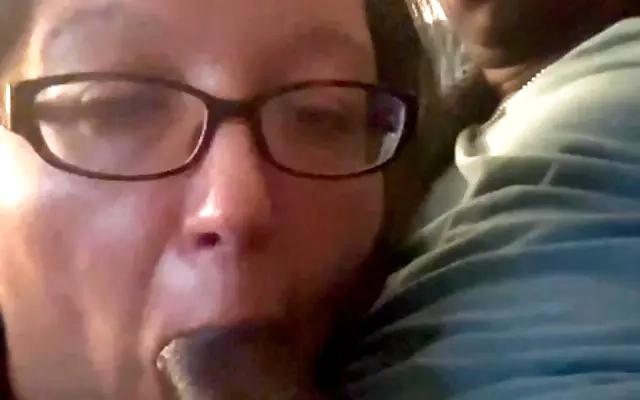 Stepson saw Stepmother&rsquo;s Big Cumshot through pants in the office