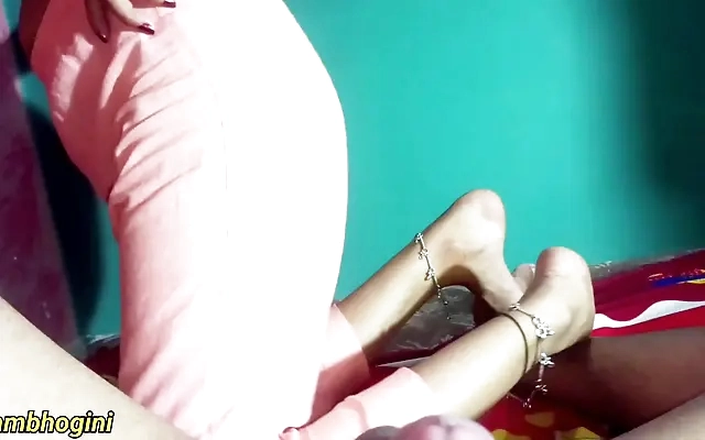 Sucking her big tits